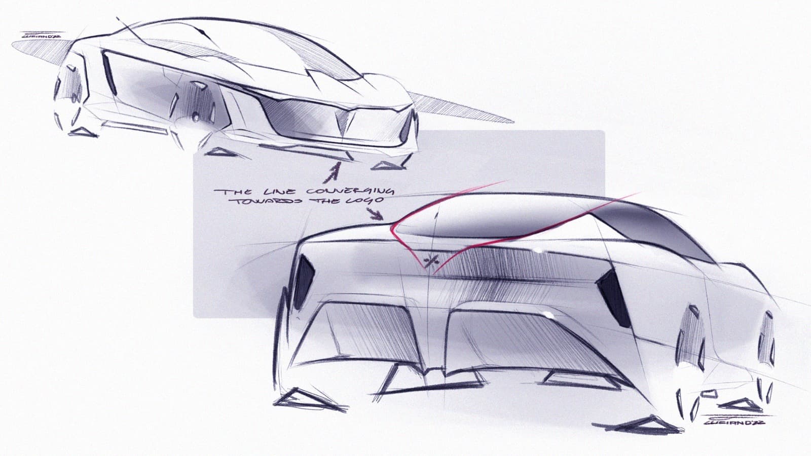 Schizzo di design originale della VOLTACAR